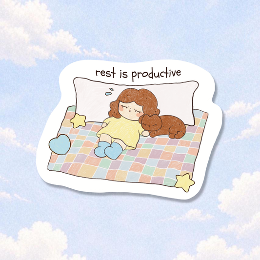 Rest Is Productive Sticker Flake