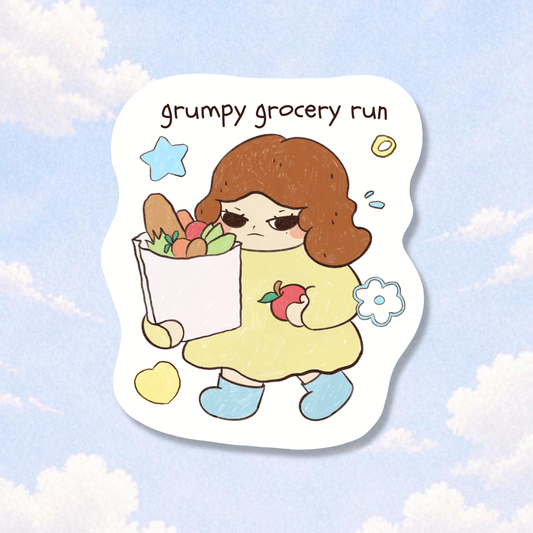 Grumpy Grocery Run Sticker Flake